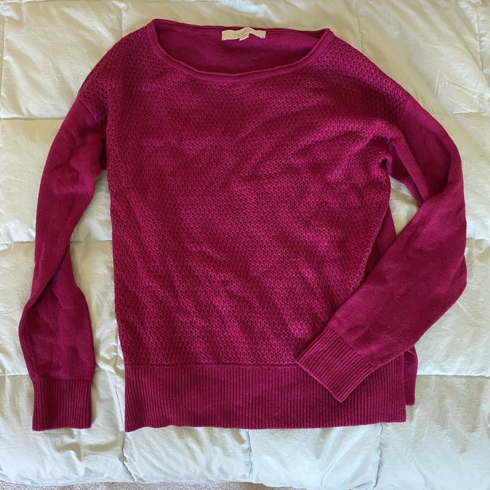 loft cranberry sweater